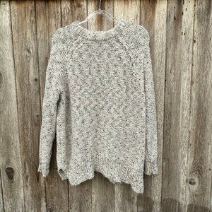 Mossimo Off-White Multi Colored Oversized Crew Neck Long Sleeve Sweater Large